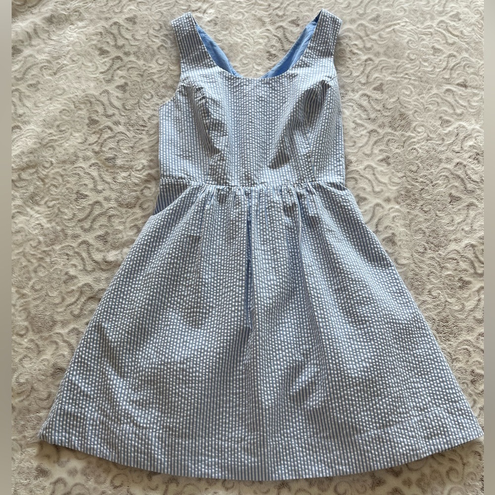 Vineyard Vines seersucker blue Aline dress